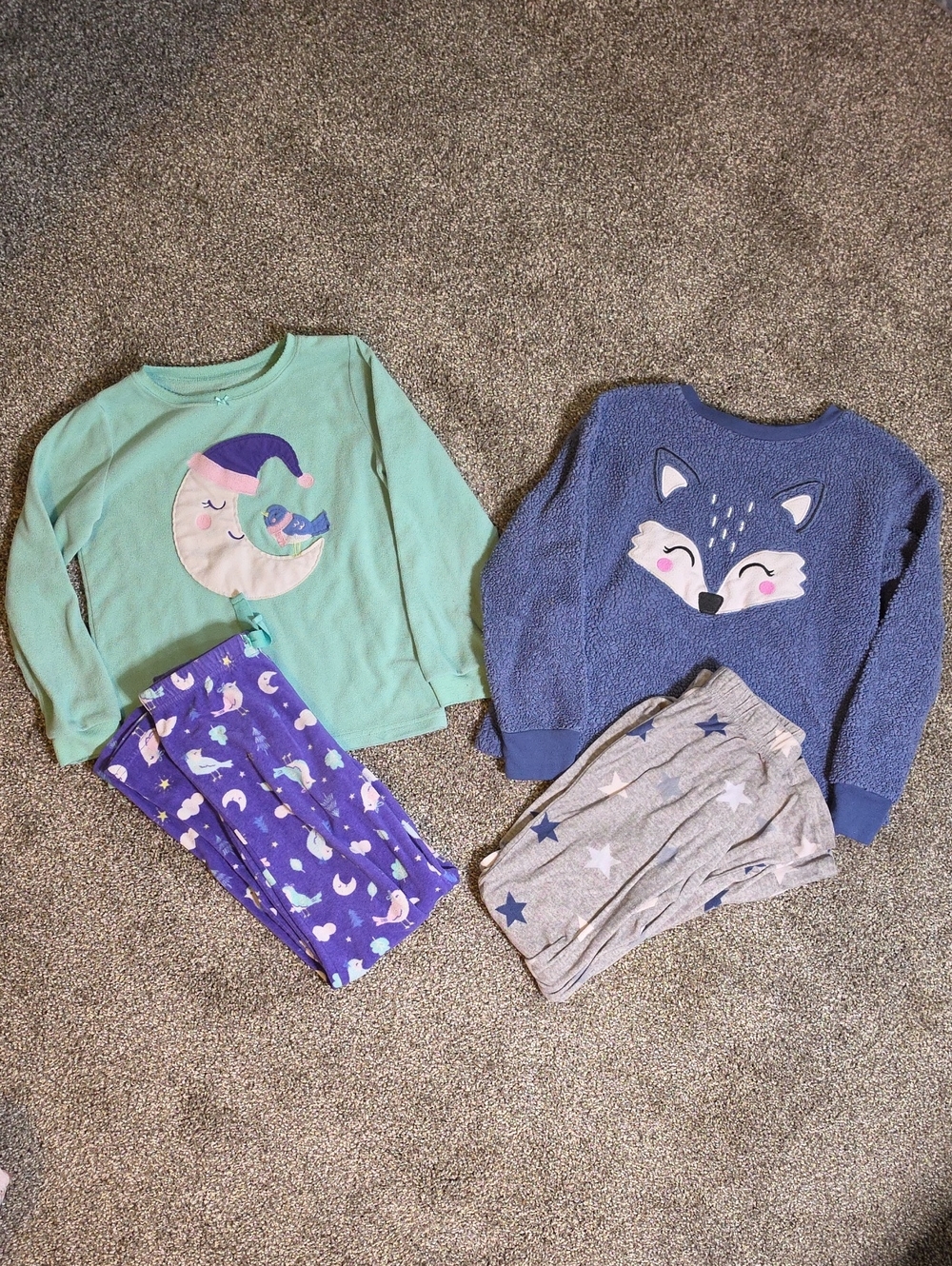 Carter's Mint & Purple Kids Pajama Set Duo